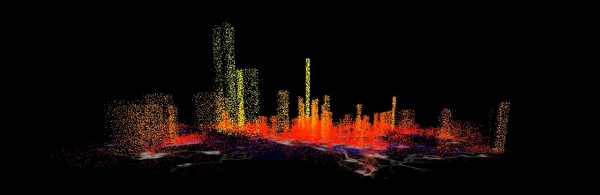 amsterdam1 Visualisation of SMS messages in Amsterdam www.aaronkoblin.com