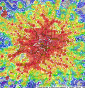 Stamen Design's Travel Time map for MySociety Stamen Design's Travel Time map for MySociety